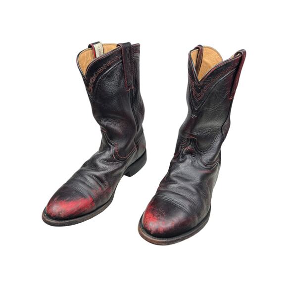 Cody James Men’s Black Cherry Distressed Cowboy Boot Size US 8.5 D - Picture 6 of 11